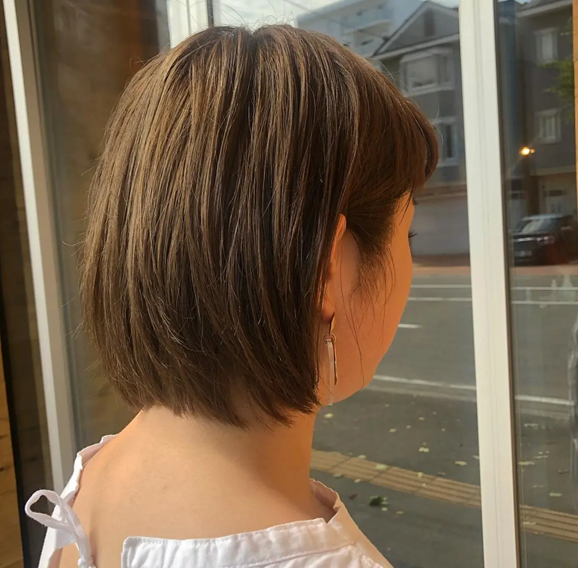ショート カラー ベージュカラー モカベージュ 🌼 アユカのヘアスタイル