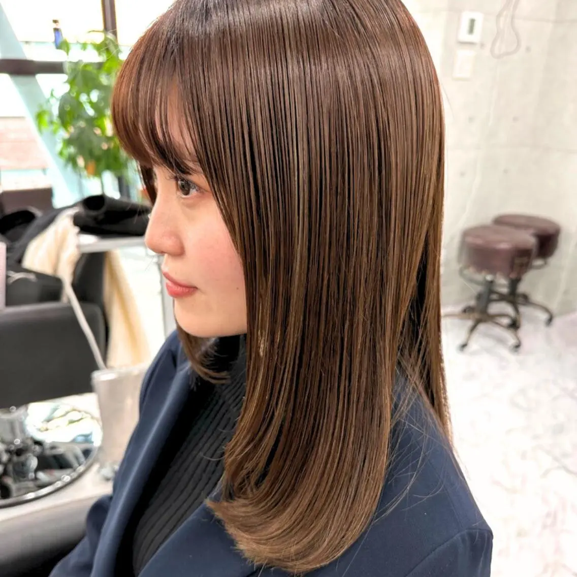 セミロング ハイライト レイヤーカット 似合わせカット カット ヘアカラー Endearing 銀座/レイヤーカットのヘアスタイル