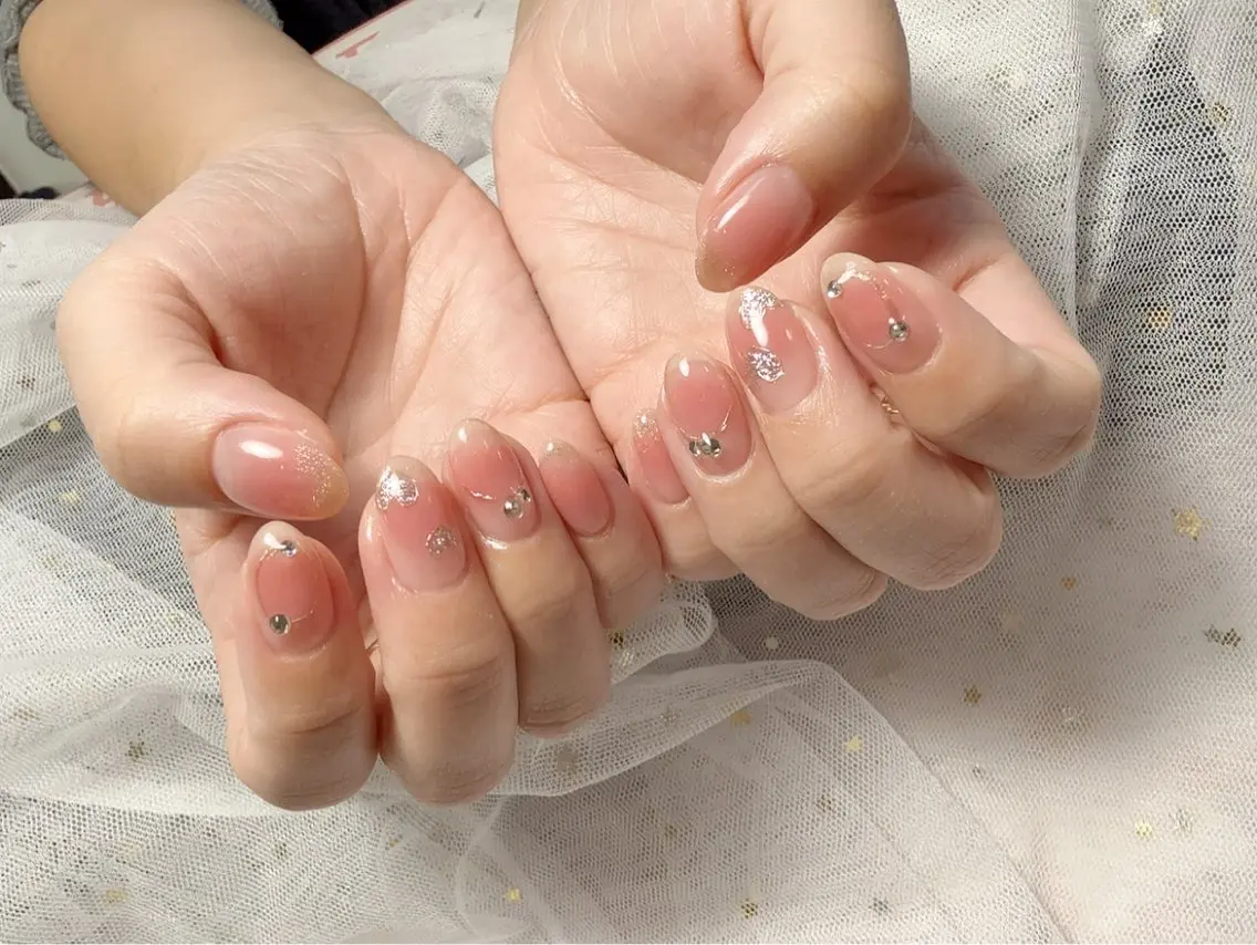 ネイル アートネイル フットネイル フレンチネイル ジェルネイル ニュアンスネイル 桜 ネイルのネイルデザイン