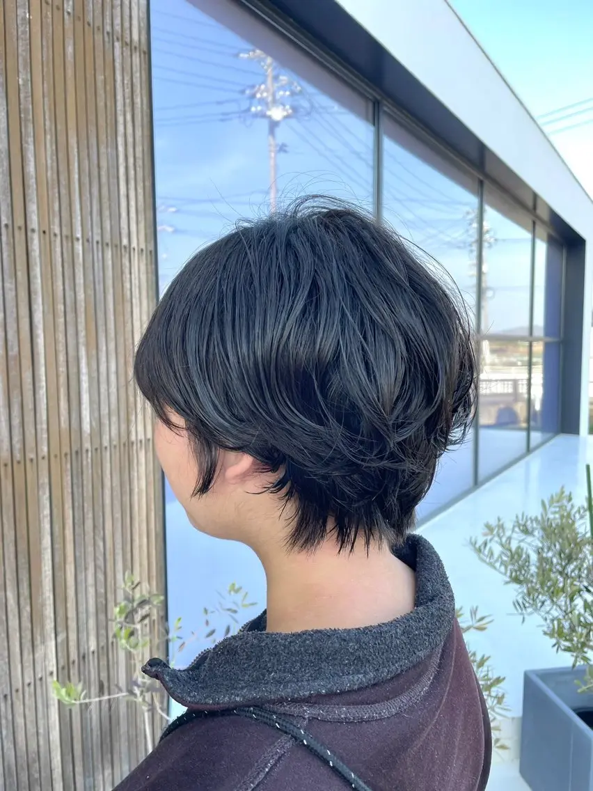 ショート パーマ ショートヘア ニュアンスパーマ カット パーマ トリートメント CUTS 東尾道/ 市川聖也のヘアスタイル