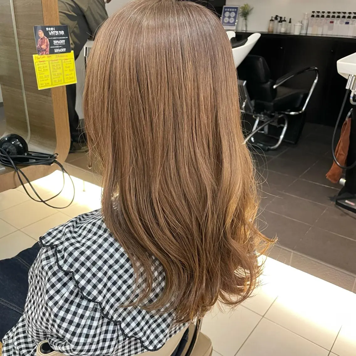 セミロング カラー ベージュカラー ブリーチ 透明感カラー/ 寺田千雅子のヘアスタイル