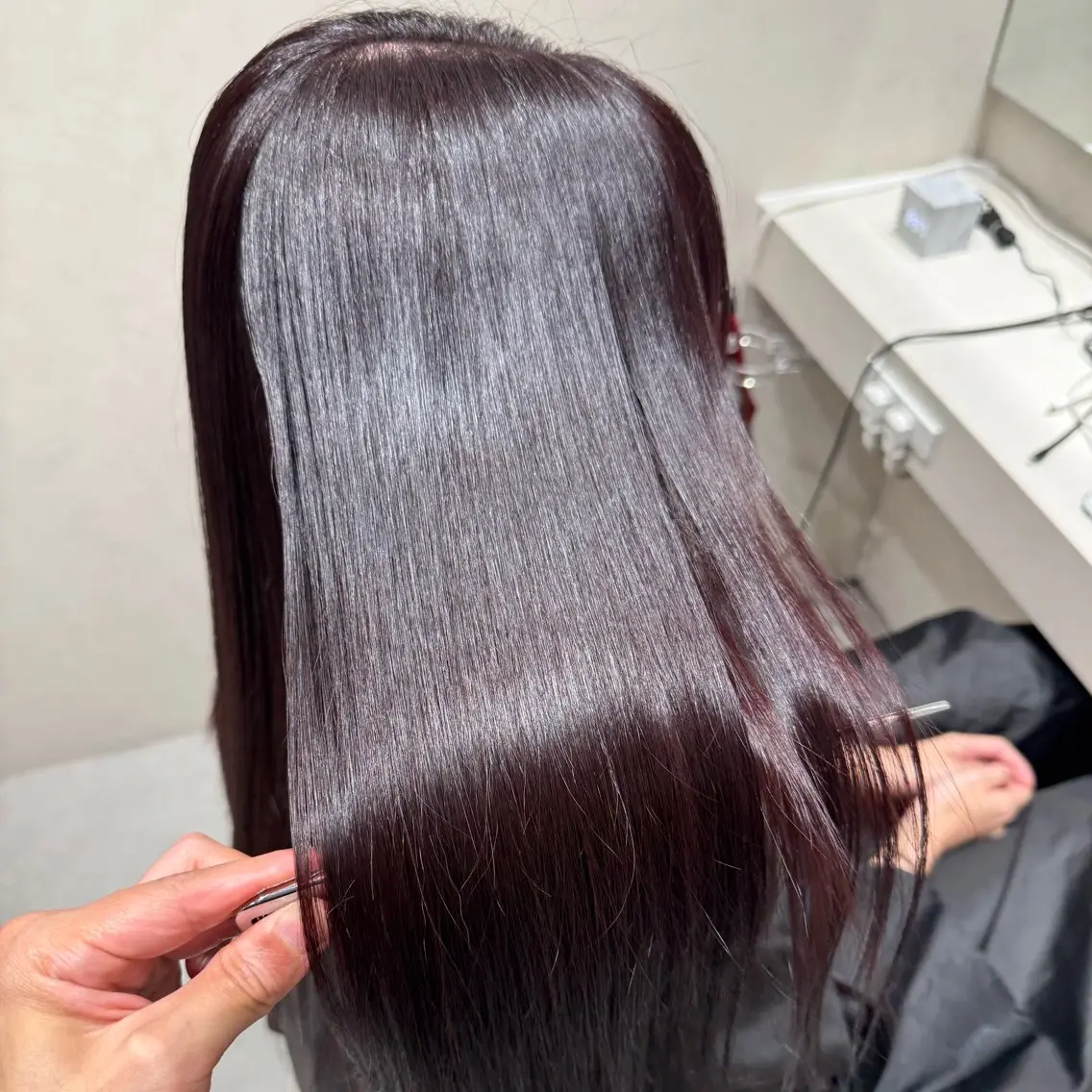 ロング パーマ 縮毛矯正 美髪矯正/縮毛矯正 ブリーチ矯正のヘアスタイル