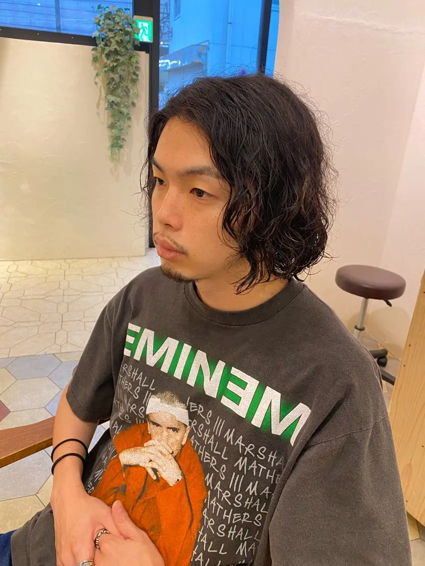 パーマ メンズ メンズパーマ ボブ カット パーマ 菊池大一 溝の口パーマのヘアスタイル