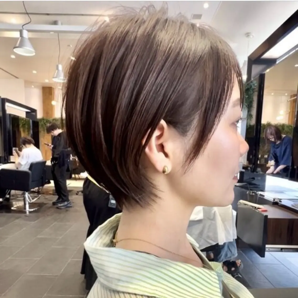 ショート カラー ショートボブ ボブレイヤー 丸みショート ボブ 韓国風ヘア カット ヘアカラー トリートメント ショート/似合わせ/ 豊中/髙井のヘアスタイル