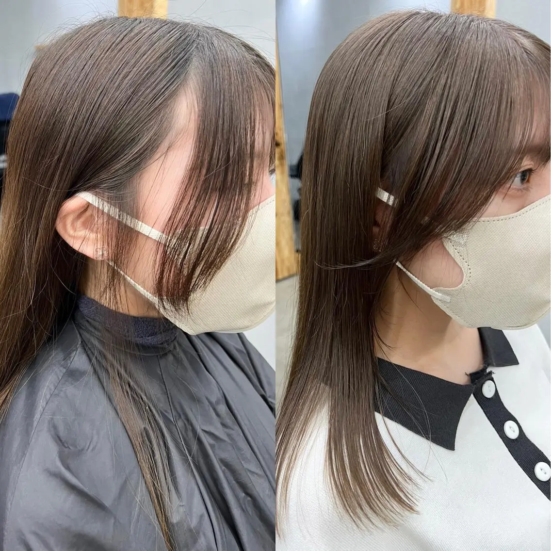 ミディアム サイドバング 🌱小顔魅せショート 髪質改善カラー/泉綺のヘアスタイル