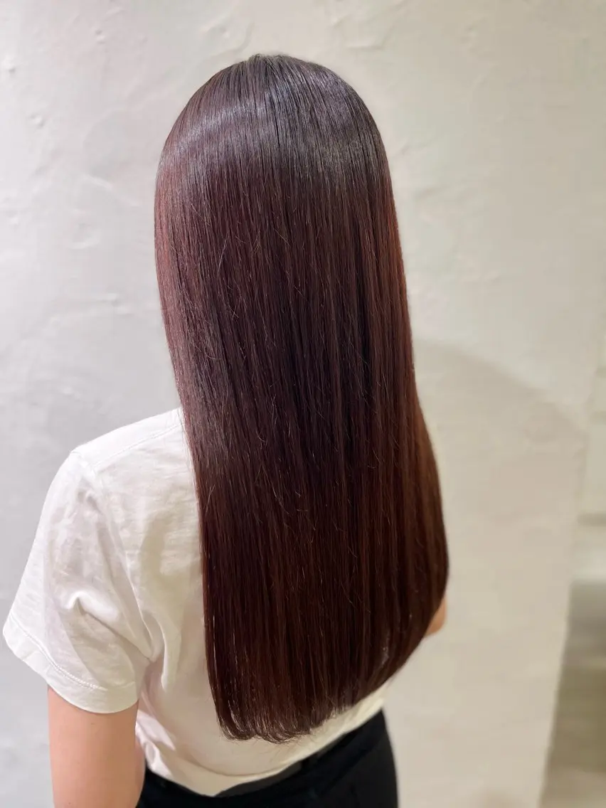 ロング カラー ブラウンカラー レッドカラー レッドブラウン カット ヘアカラー トリートメント 美容室stadium 横田ジュンコのヘアスタイル