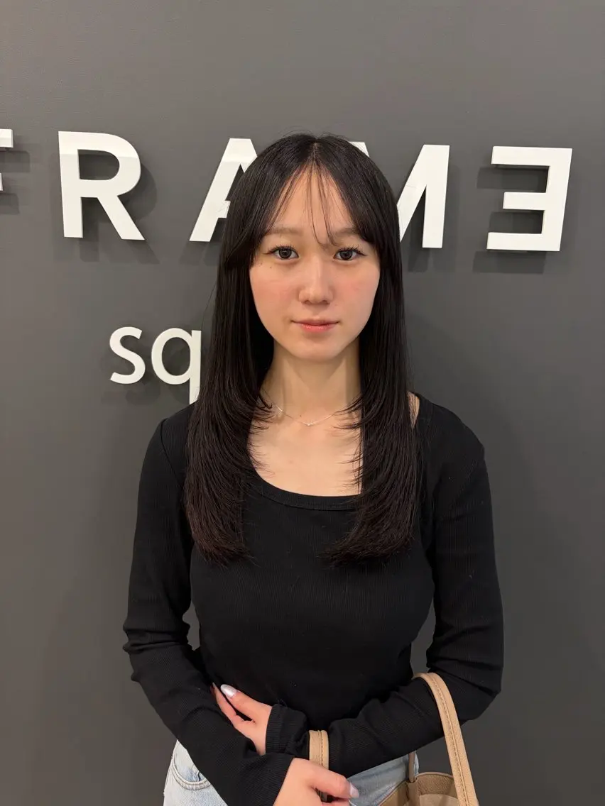 セミロング 韓国風ヘア レイヤーカット FRAME/中田 早紀のヘアスタイル