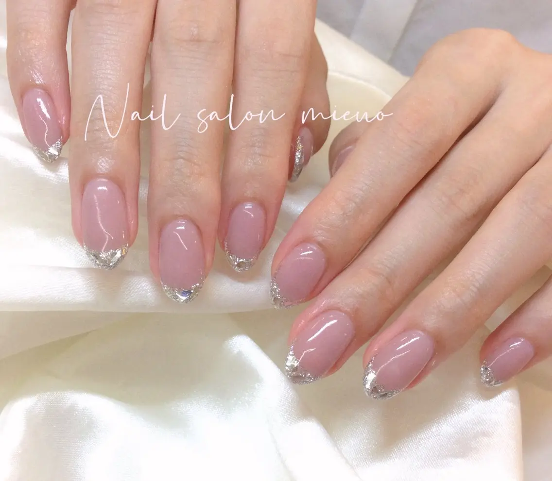 【初回ソフトジェルオフ無料】ミニも限定☆ガラスフレンチネイル¥6880<90分>の写真