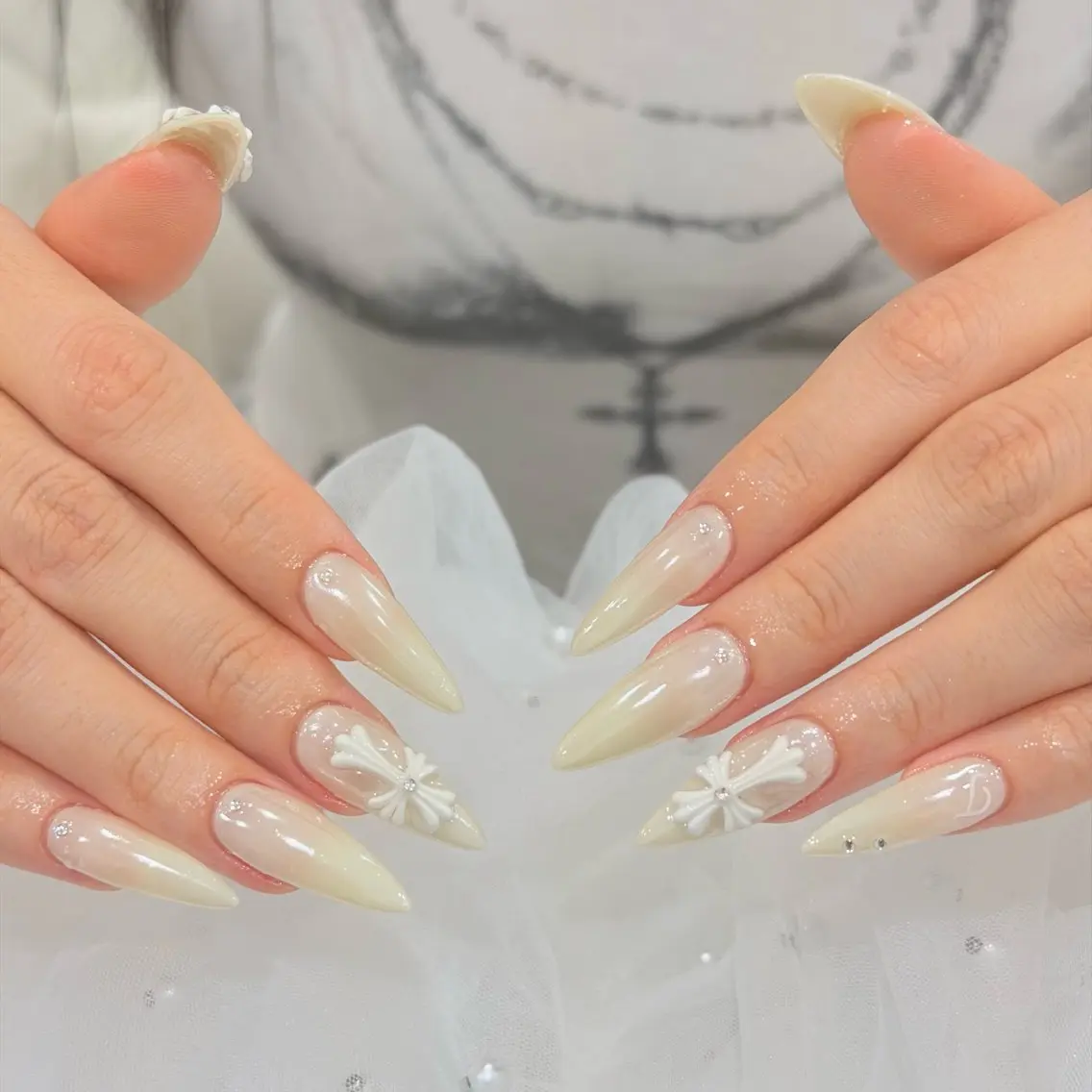 ネイル ジェルネイル 韓国ネイル ロングネイル 持ち込み パラジェル ハンドネイル Luci Nail Shinokuboのネイルデザイン