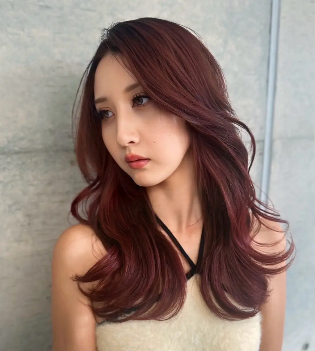 セミロング くびれヘア 韓国風ヘア 🎀透明感カラー shizuka🎀のヘアスタイル