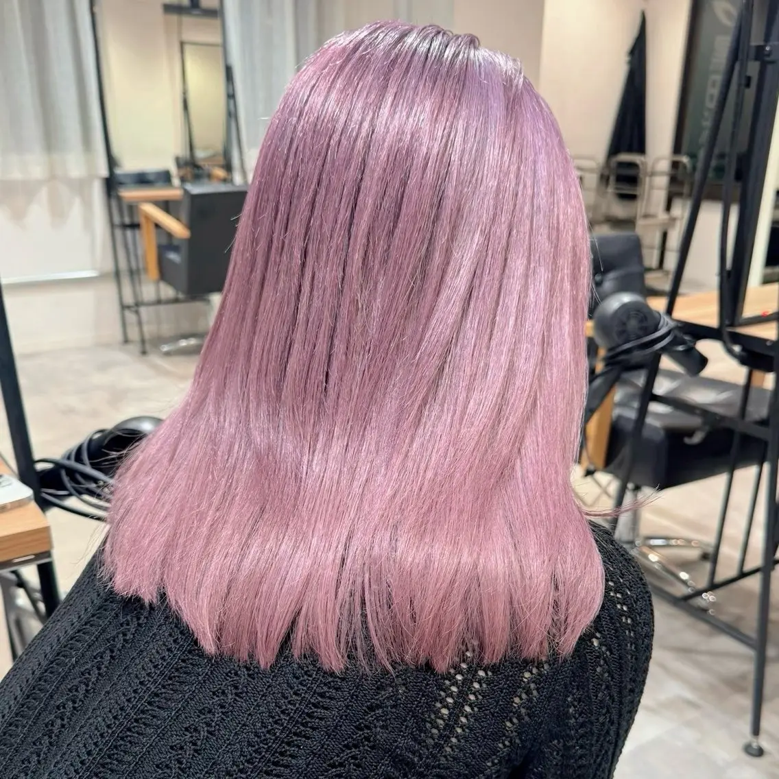 ミディアム ハイトーンイヤ リングカラー清水隆央のヘアスタイル