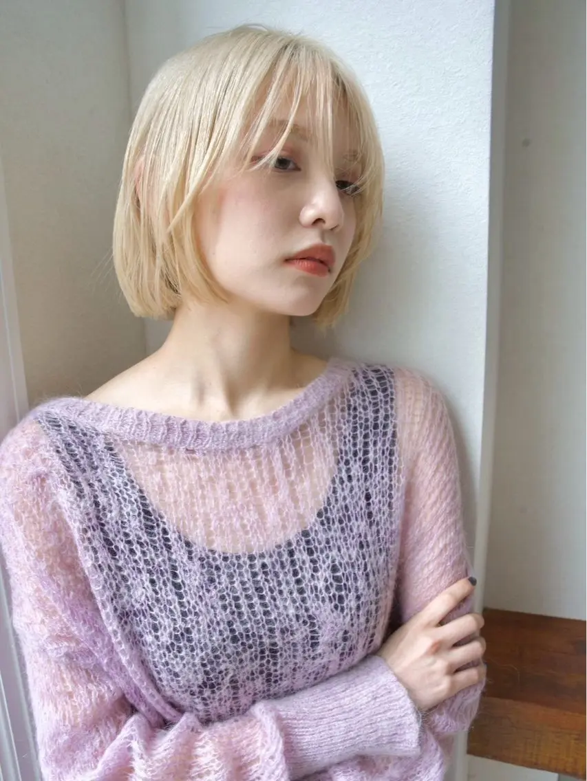 ショート ボブ カット ヘアカラー keshiki 大名のヘアスタイル