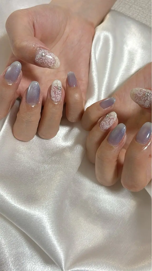 ネイル オーロラネイル 桜ネイル フラワーネイル フットネイル フレンチネイル ハンドネイル kikinail 溝の口のネイルデザイン