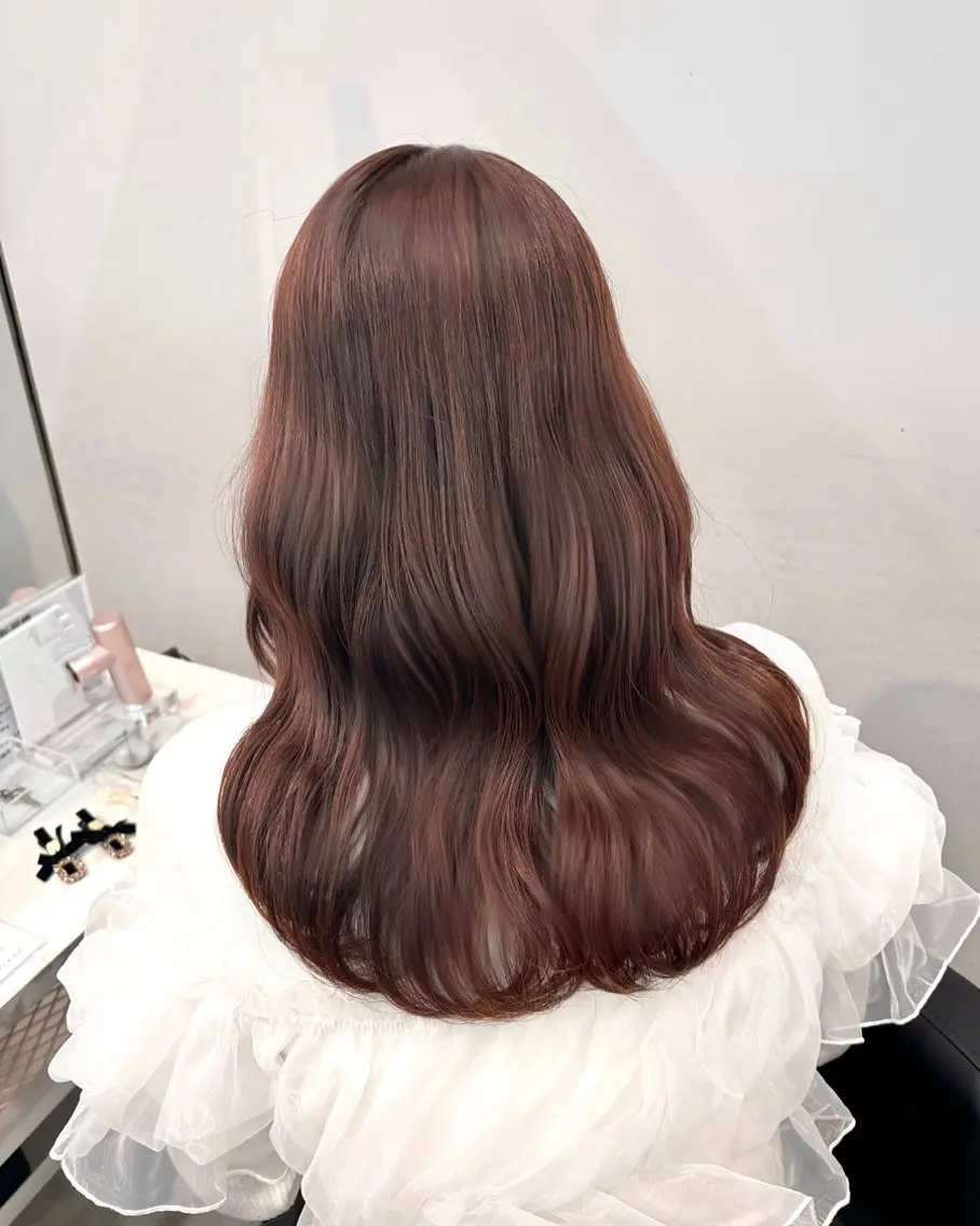 ロング カラー カット ヘアカラー 𝒎𝒐𝒆🩰 名駅/ヘアメ/暖色♡のヘアスタイル