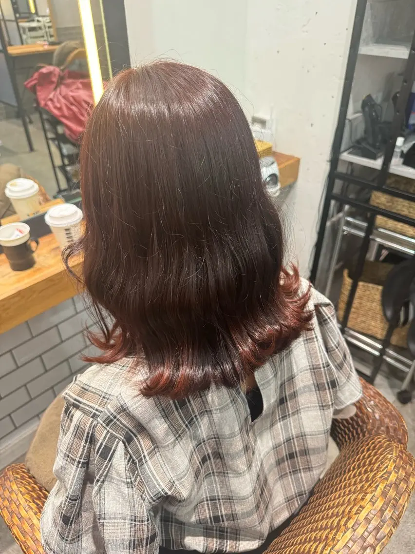カラー ブラウンカラー ピンクカラー ヘアカラー トリートメント red neo あいりのマツエク・マツパデザイン