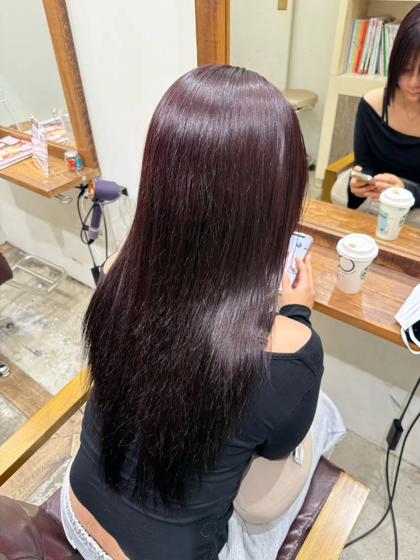 セミロング カラー ブラウンカラー レッドカラー レッドブラウン パーマ無料モデル様 募集中💖ゆりのヘアスタイル