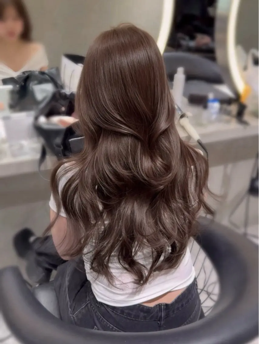 ロング カラー カット ヘアカラー トリートメント Lond mare レイヤーカット/韓国のヘアスタイル