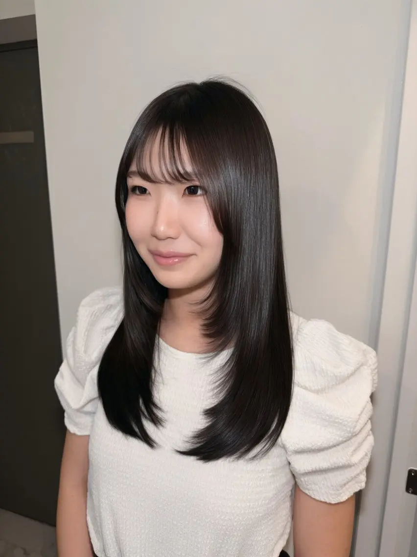 ミディアム ハイレイヤー レイヤーカット ゆうな/レイヤー‎ 🎀艶カラー/‎京都のヘアスタイル
