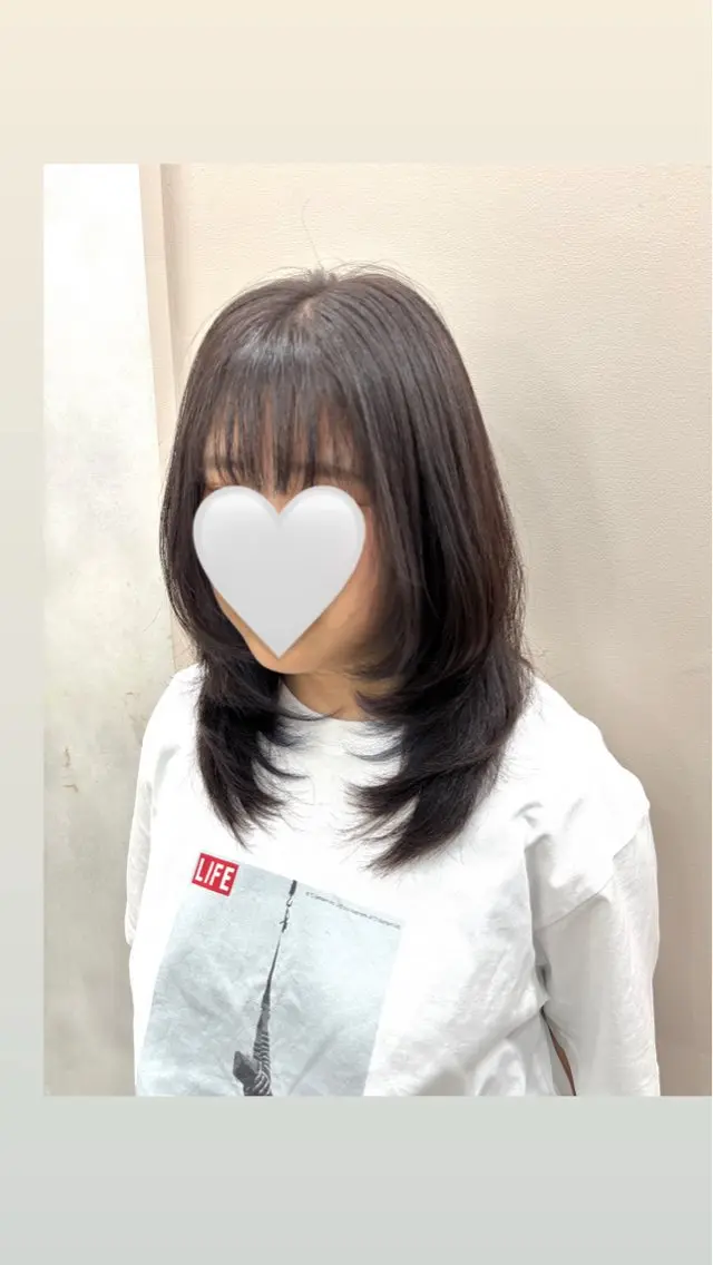 ミディアム ハッシュカット コトネ🫧 韓国風レイヤーカットのヘアスタイル