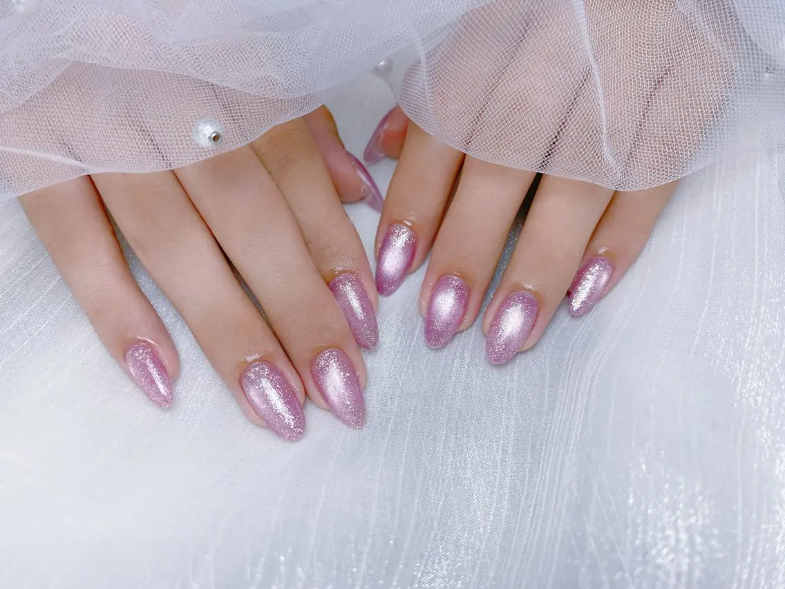 ネイル 成人式 韓国ネイル ロングネイル マグネットネイル 大理石ネイル(マーブル) ハンドネイル Sanie Salonのネイルデザイン
