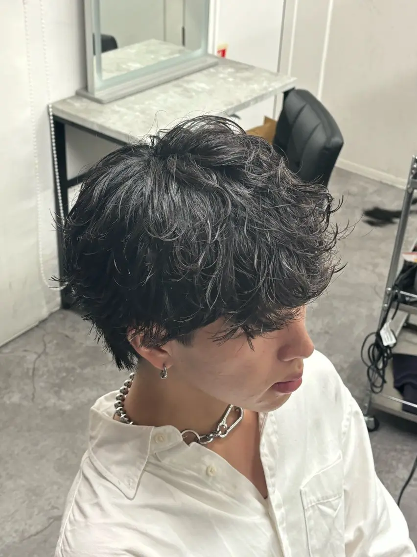ショート パーマ メンズ カット パーマ ヘアセット お悩み解消✨/ メンズパーマ✨/直樹のヘアスタイル