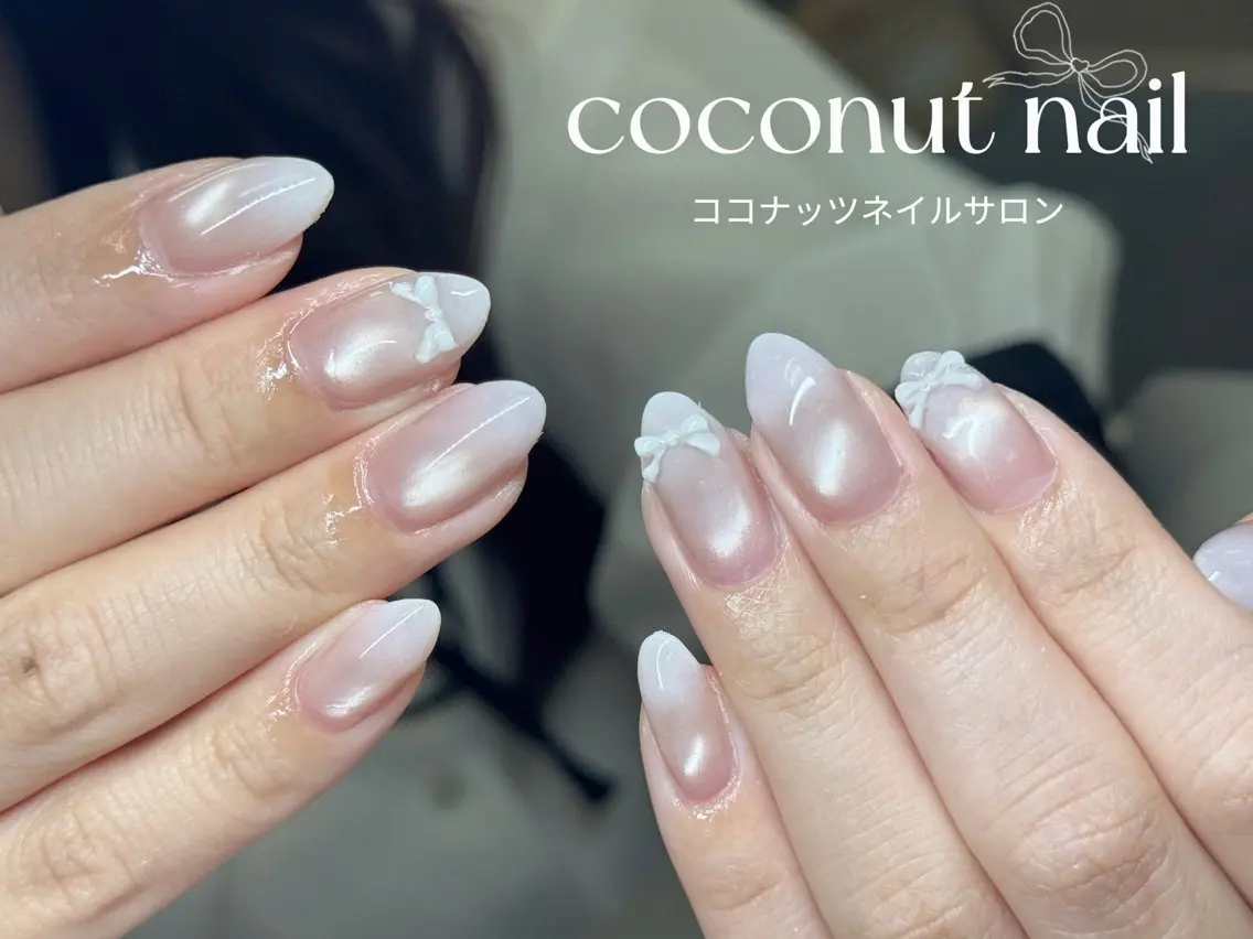 ネイル べっ甲ネイル フレンチネイル キラキラネイル マグネットネイル 大理石ネイル(マーブル) ハンドネイル 神田 ココナッツのネイルデザイン