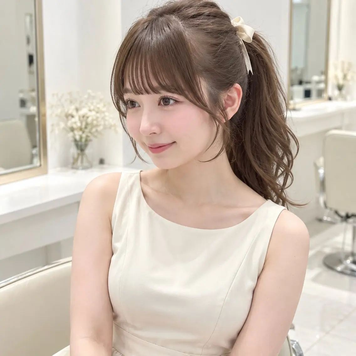 ロング カラー ブリーチ 透明感カラー ハイトーンカラー インナーカラー くびれヘア カット ヘアカラー トリートメント ♡mao♡／顔周り ／透明感カラー🎀のヘアスタイル