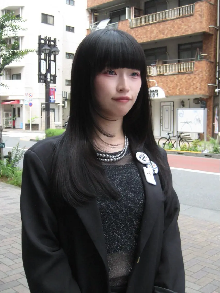 ロング カラー 黒髪 ブルーカラー ブルーブラック カット ヘアカラー トリートメント 艶カラー/レイヤー /atsumi🪷のヘアスタイル