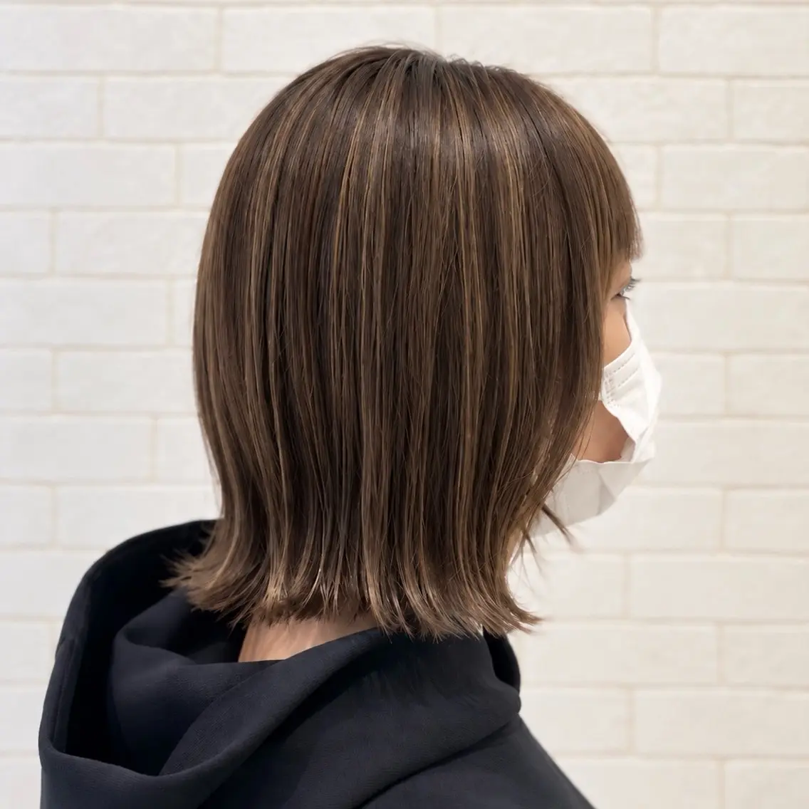 ミディアム カラー ヘアアレンジ ベージュカラー ハイライトカラー ボブ くびれヘア ハイライト カット ヘアカラー トリートメント ヘアセット 【白髪ぼかしの匠】 【ショートの極】平野のヘアスタイル