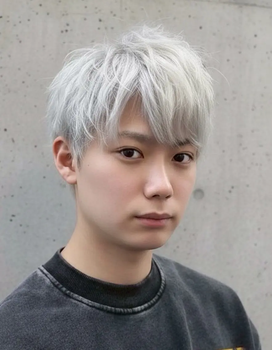 ショート カラー メンズ ホワイトカラー/ブリ ーチ🤍SHIN🤍のヘアスタイル