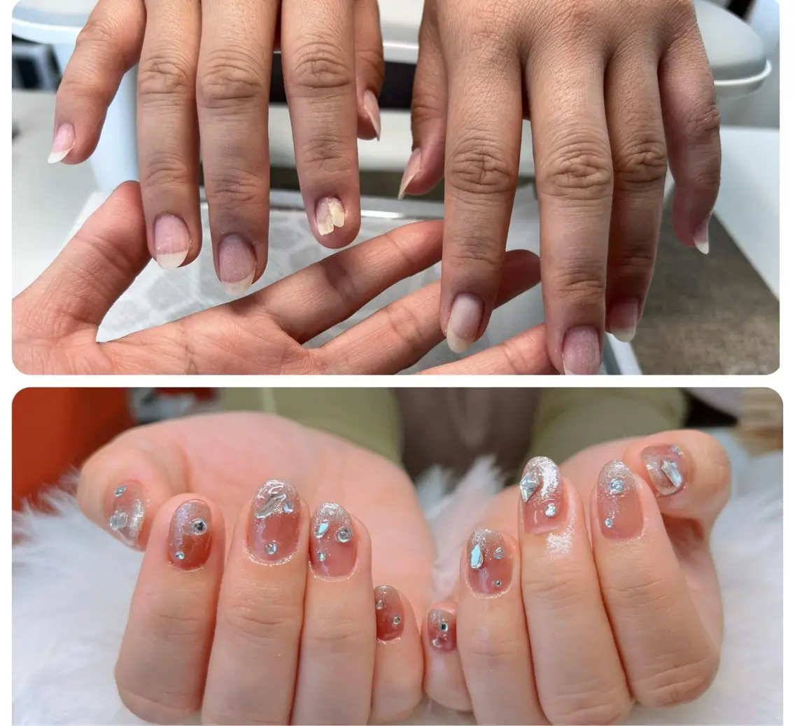 ネイル フットネイル フレンチネイル 韓国ネイル ロングネイル マグネットネイル Lee _nailのネイルデザイン