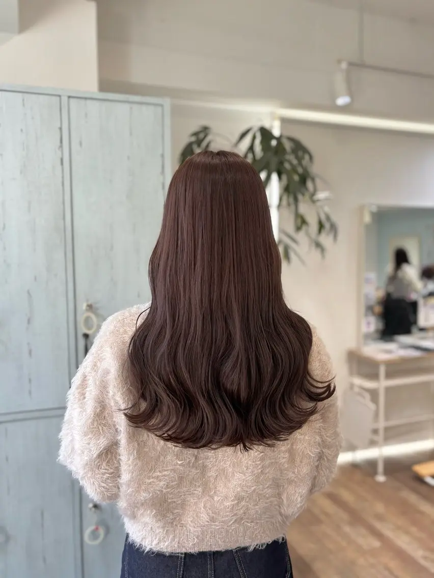 ロング カット ヘアカラー トリートメント 顔周りカット/ 似合わせ/momo/のヘアスタイル