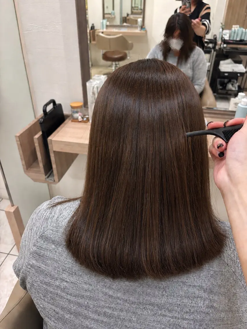 ミディアム 縮毛矯正 🍒Ash国立 阿部妃南🍒のヘアスタイル