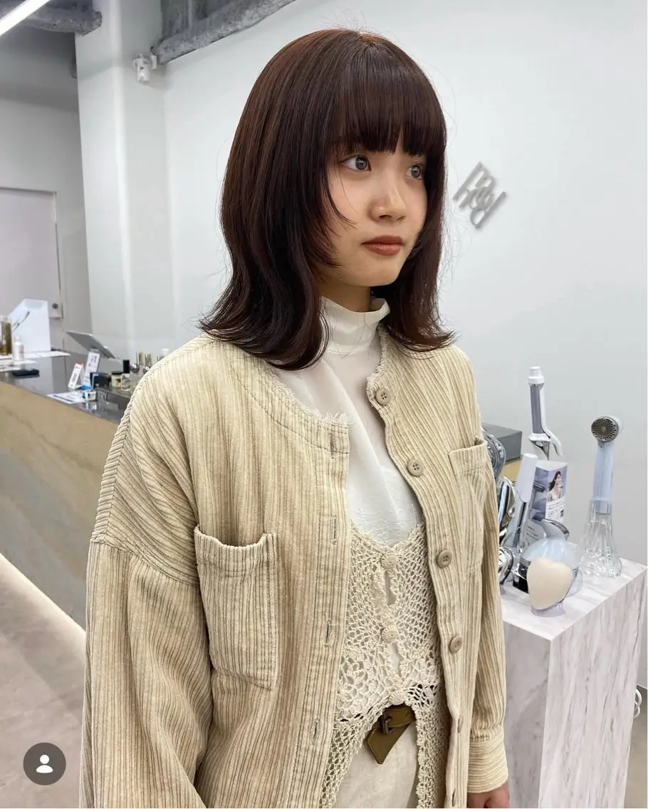 ミディアム カラー ブラウンカラー オレンジ オレンジブラウン ヘアカラー 暖色カラー hinaka.のヘアスタイル