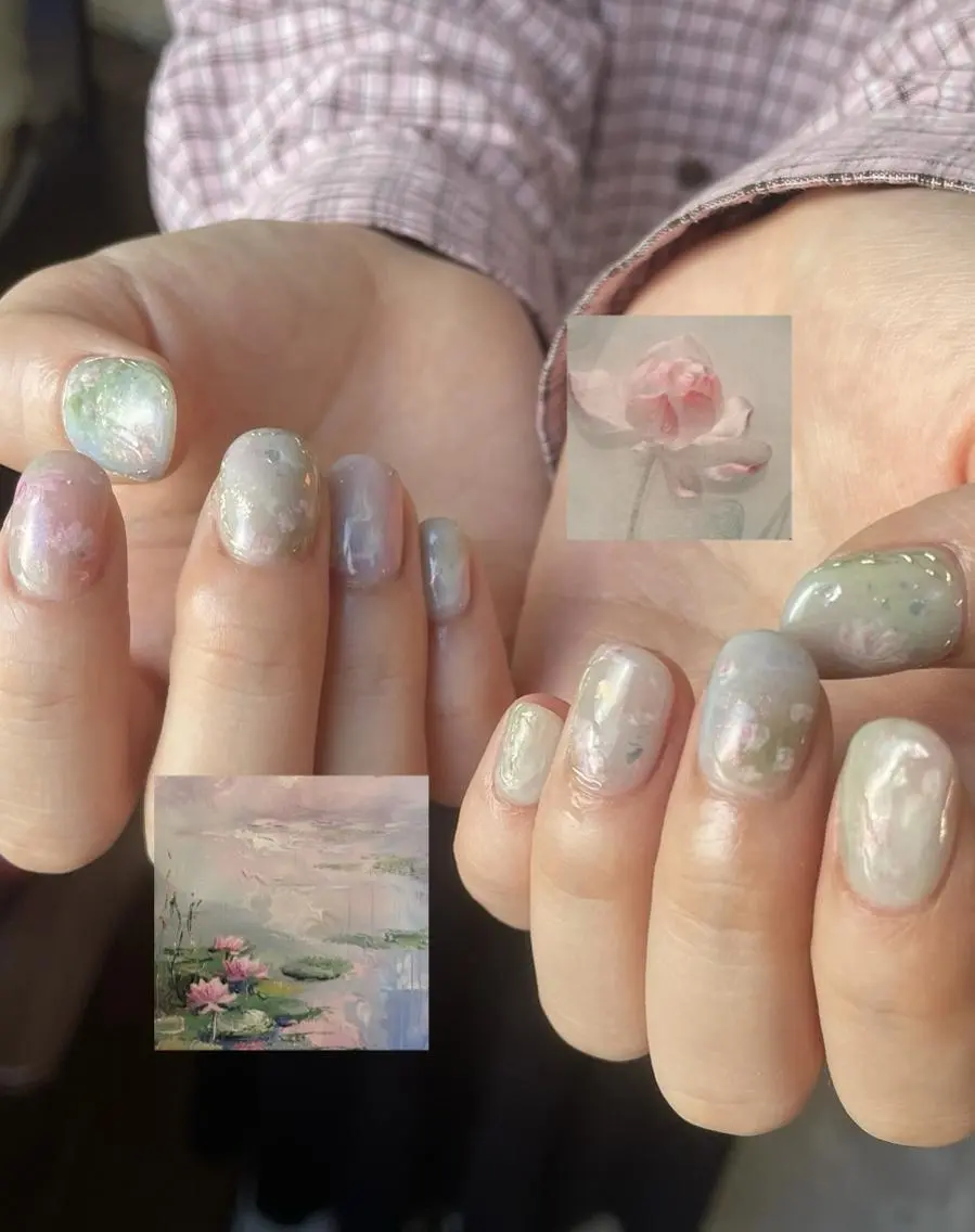 【120min】オフありニュアンス/絵画ネイル/鉱物ネイル/個性派ネイルの写真