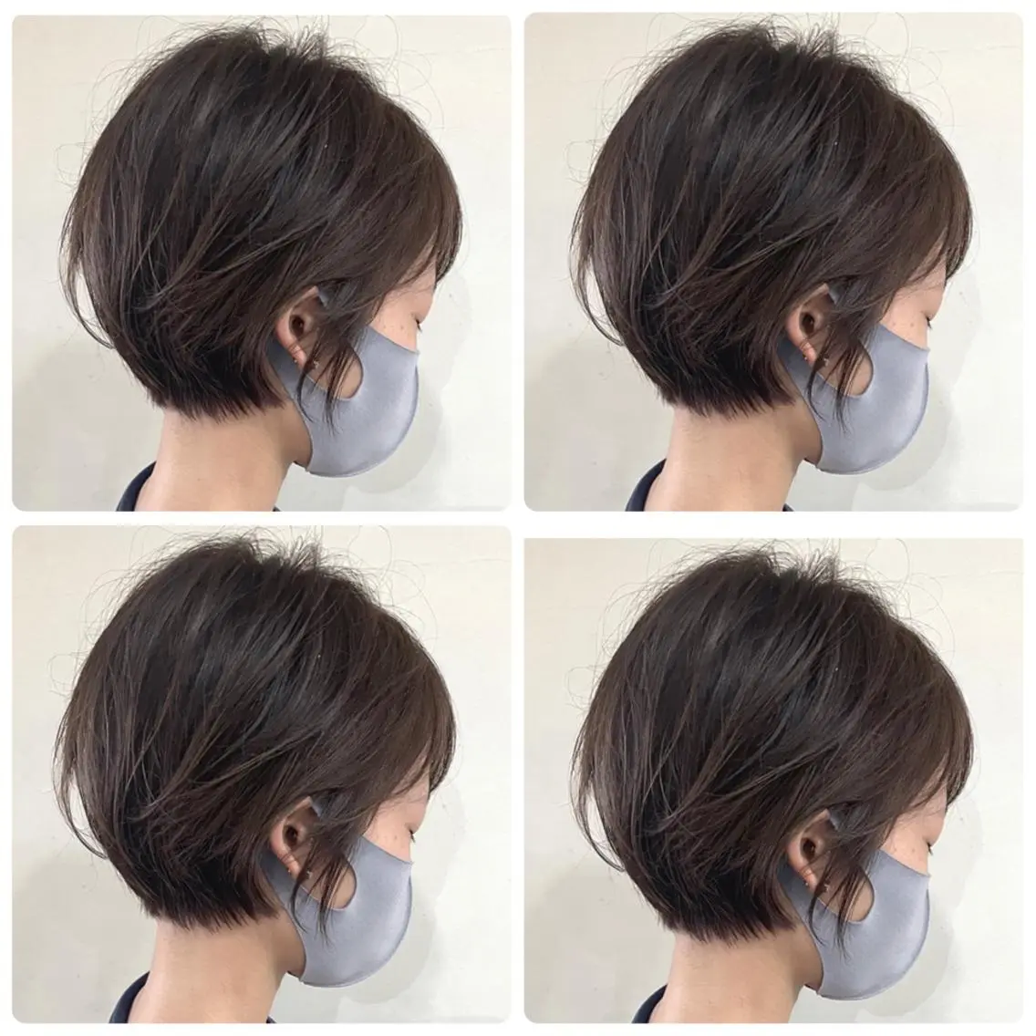 ショート カラー ショートボブ ハンサムショート 丸みショート デザインカラー ハイライトカラー カット ヘアカラー 京都大人女性ショート 徒歩1分/秋山のヘアスタイル