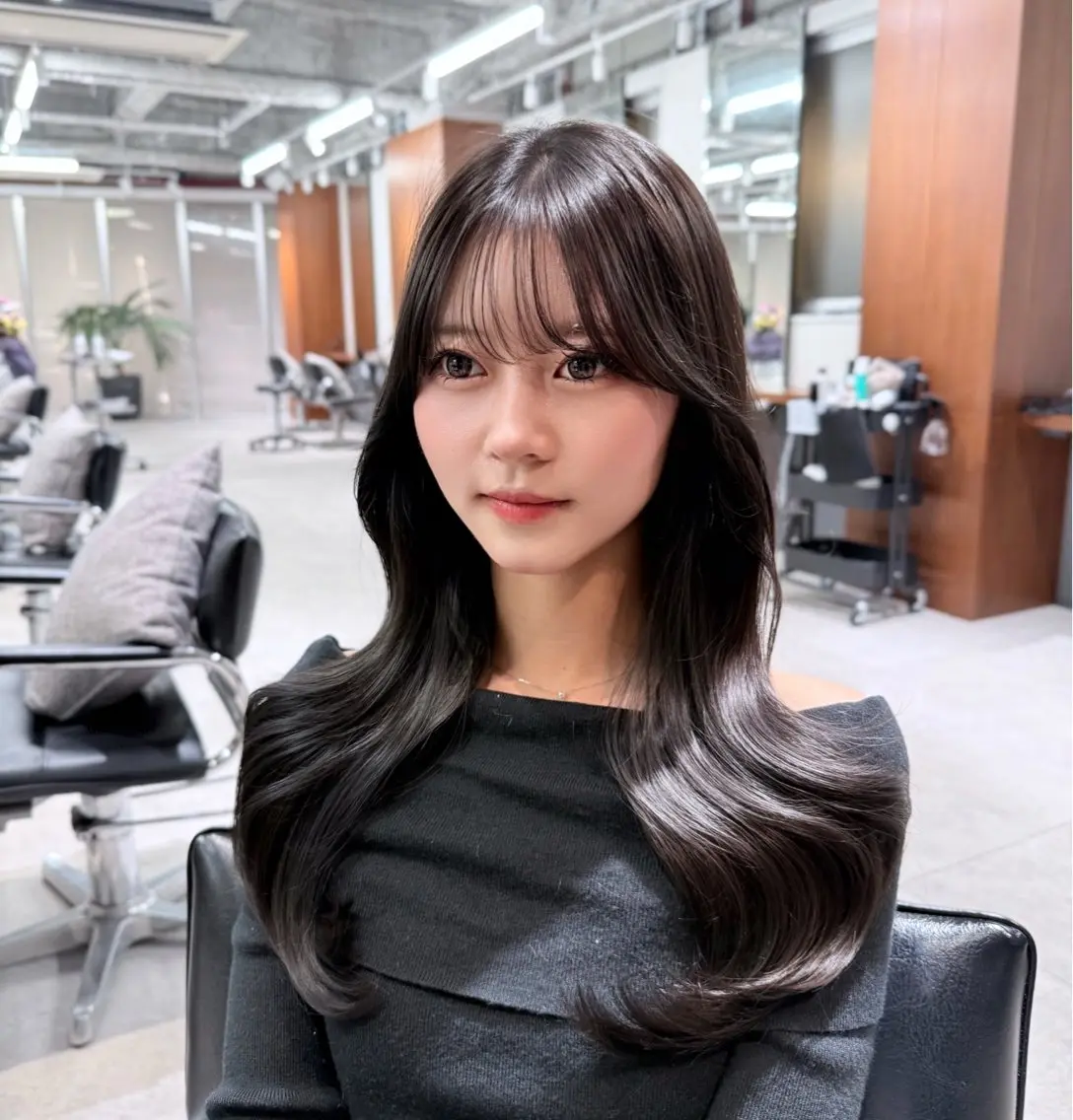 ロング カラー 韓国風ヘア レイヤーカット カット トリートメント 韓国ヘア/レイヤー Yan✂︎のヘアスタイル