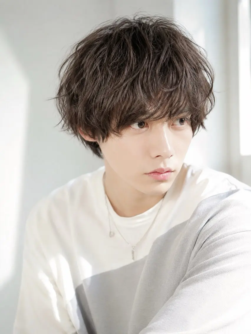 ショート パーマ メンズ 水 川のヘアスタイル