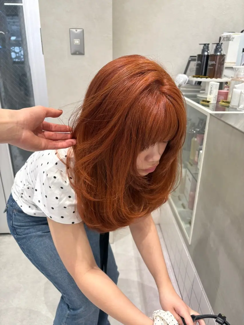 セミロング ハッシュカット ハイレイヤー レイヤーカット カット ヘアカラー トリートメント Yuta✂︎ 韓国レイヤー🪽のヘアスタイル