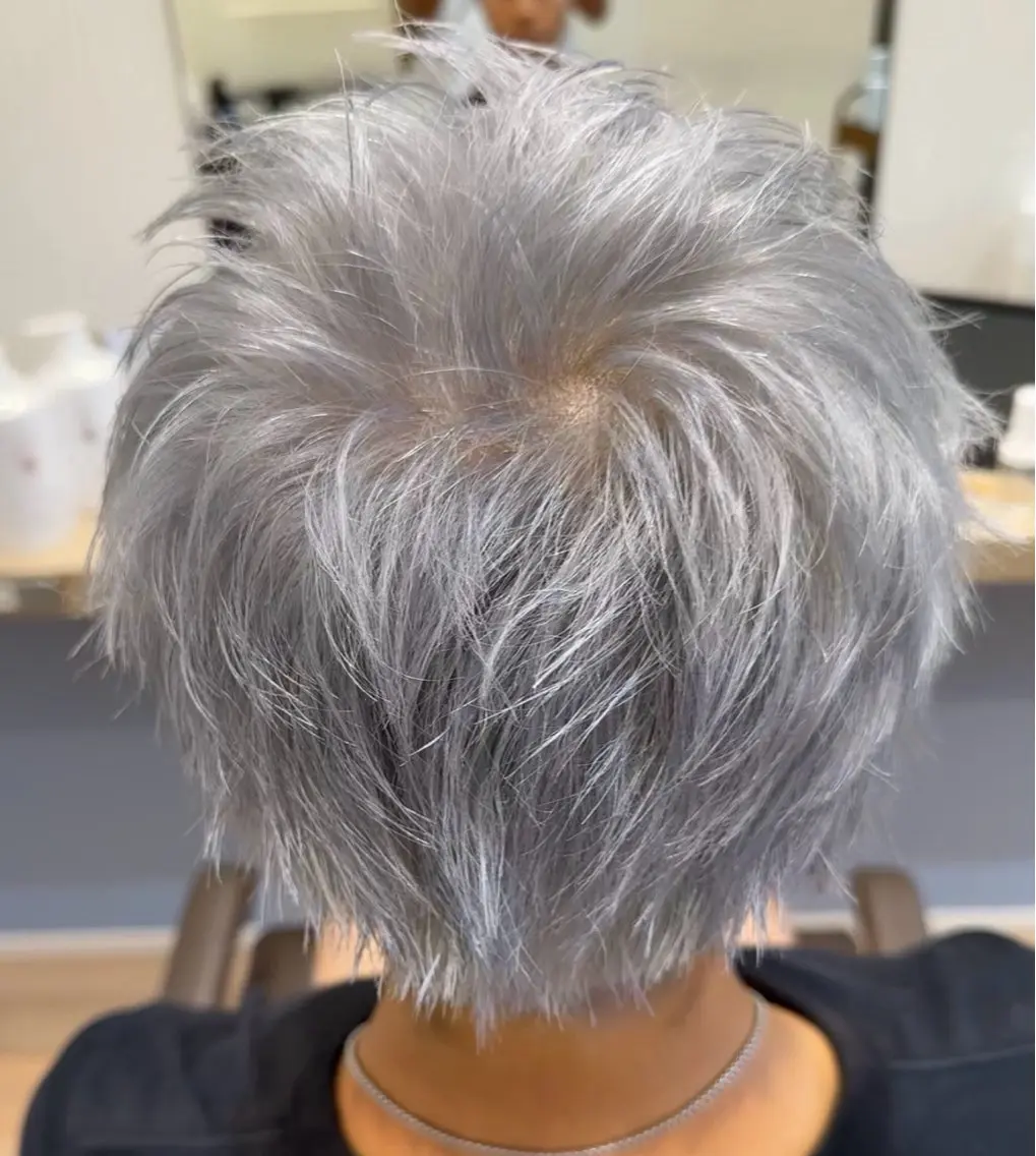 ショート カラー ブリーチ シルバー 鎌田 一徳のヘアスタイル