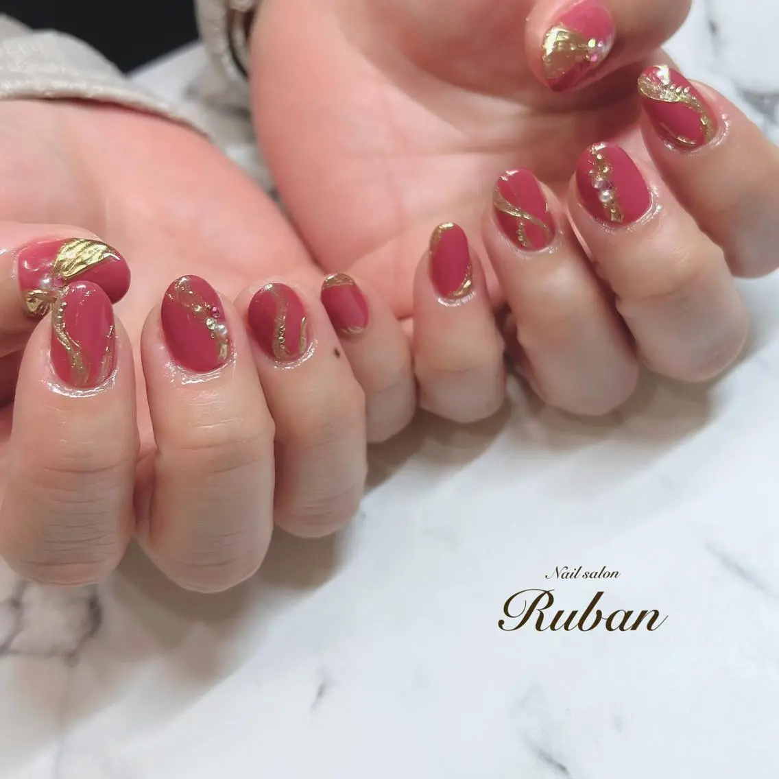 ネイル ミラーネイル ピンク Nail salon Rubanのネイルデザイン