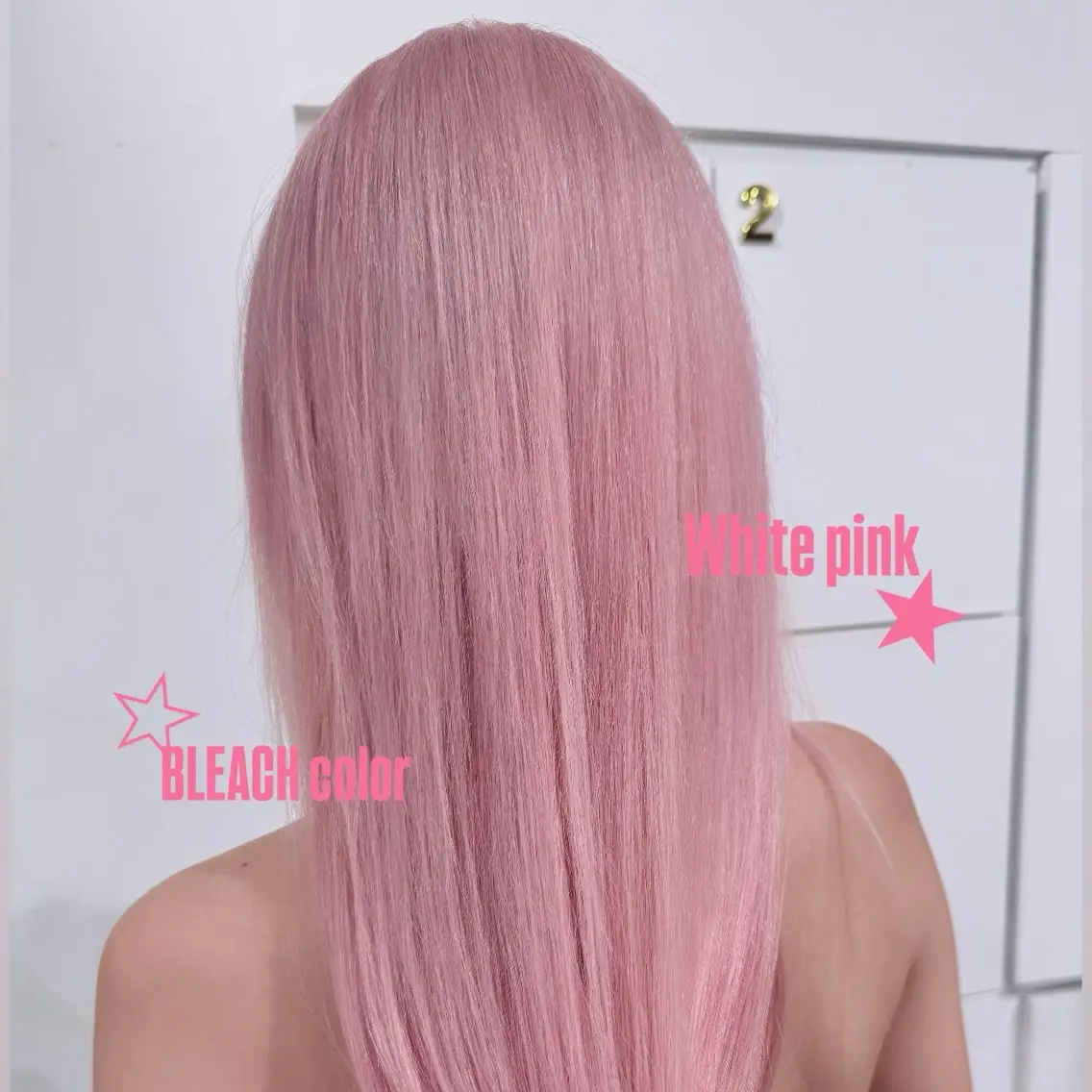 ロング カラー ブリーチ ピンクカラー ホワイトピンク ヘアカラー ヒマリ. オリーブ/ハイトーンのヘアスタイル