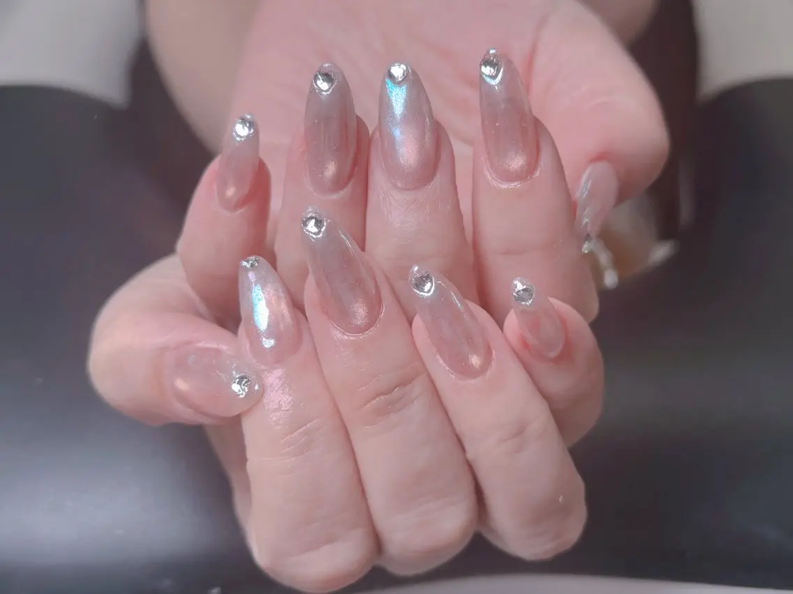 ネイル チークネイル 長さ出し フラッシュネイル フットネイル フレンチネイル ハンドネイル ハンドケア Nail&Eyela sh Nanaのネイルデザイン