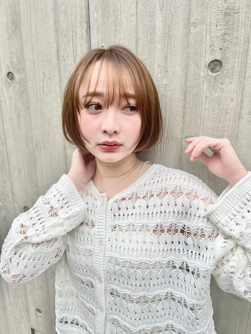 ショート 韓国風カラー ボブ 顔まわりレイヤー ハッシュカット ハイライト カット ヘアカラー トリートメント ヘッドスパ ✨艶髪✨透明感✨ 山内大樹のヘアスタイル