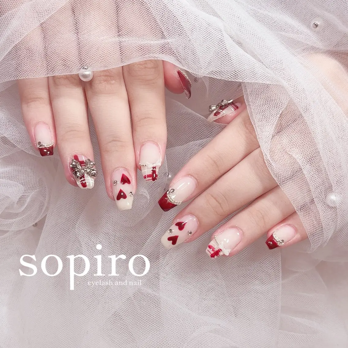 ネイル ボルドー ハンドネイル sopiro miharuのネイルデザイン