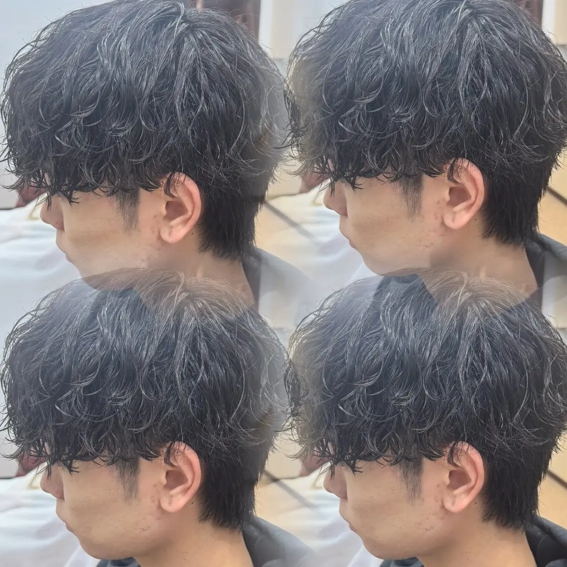 ミディアム メンズ 波巻きパーマ カット パーマ 焼津メンズパーマ特化 大石雄生のヘアスタイル
