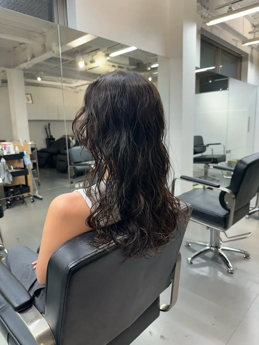 セミロング パーマ カット パーマ お悩み解決パーマ hana🩰のヘアスタイル