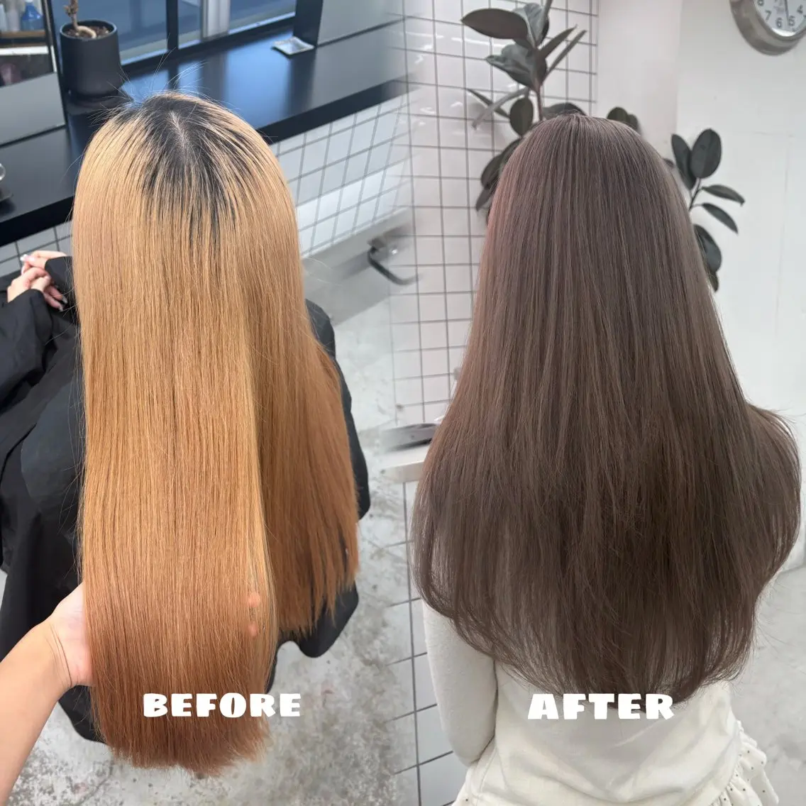 ロング カラー 透明感カラー グレージュ カット ヘアカラー 🌟ゆりあ🌟 JILLSTUDIOのヘアスタイル