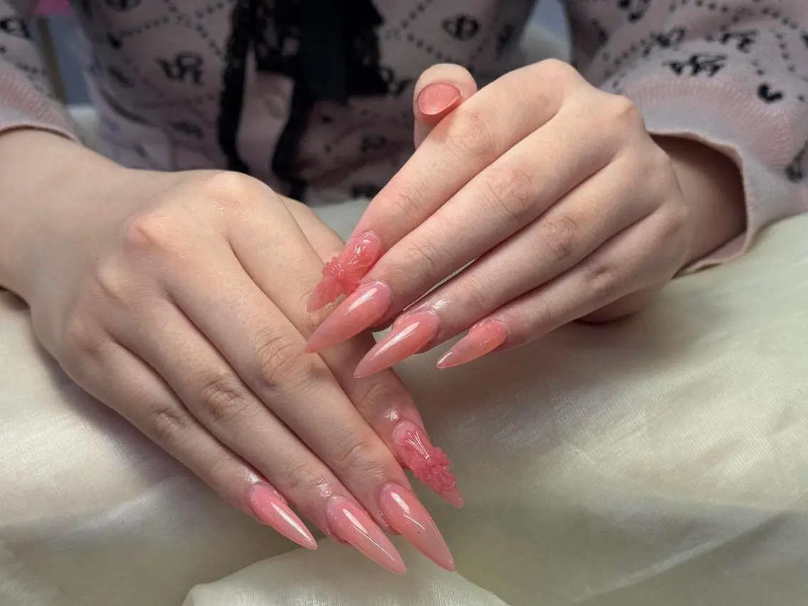 ネイル フレンチネイル 韓国ネイル ロングネイル マグネットネイル 持ち込み ちみ_Mika Nails 心斎橋のネイルデザイン