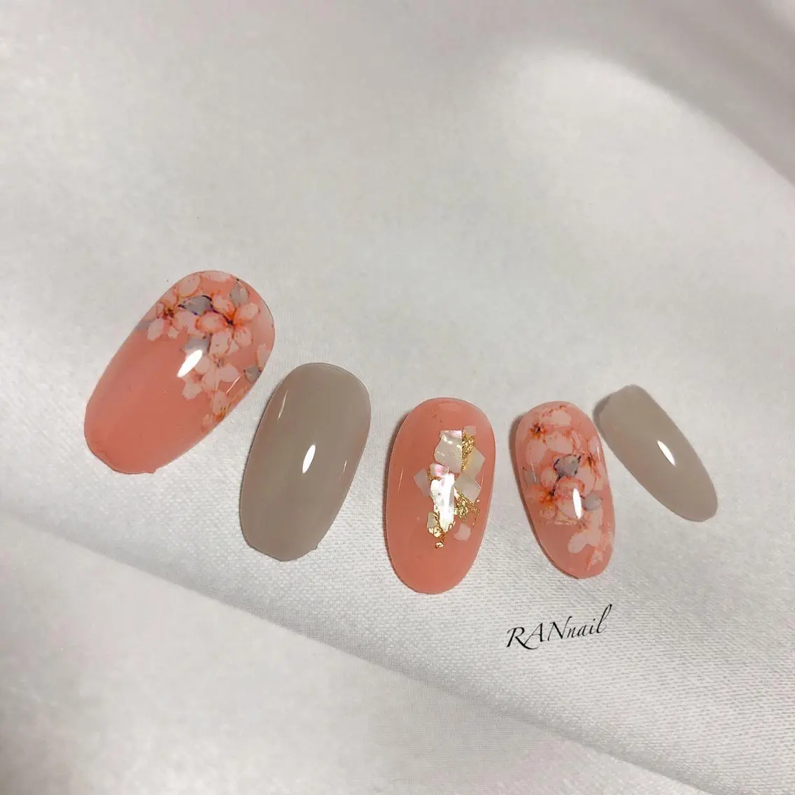 ネイル 桜ネイル 入学式 フラワーネイル フットネイル 卒業式 ハンドネイル フットネイル RAN nailのネイルデザイン
